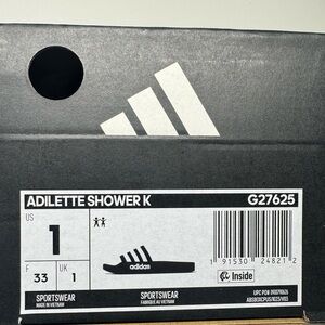 NIB Kids Adidas Adilette Shower Slides Black